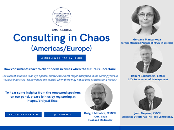 01 May: ‘’Consulting in Chaos’’ – International Webinar / ICMCI & BCC