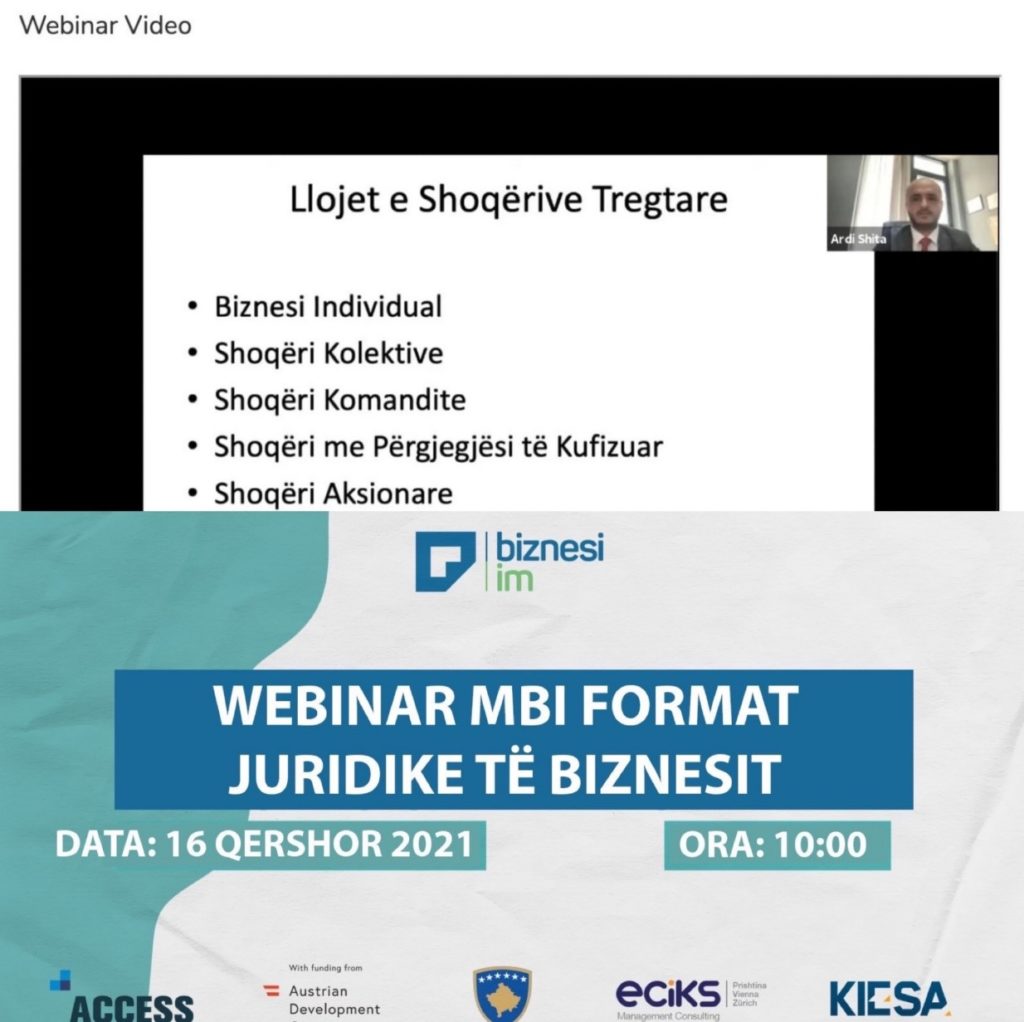 June 2021: Professional Webinar about Legal Forms and how to use them through My Business platform